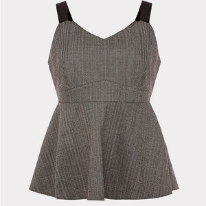 Torrid - Gray Peplum Sleevess Top - Plus